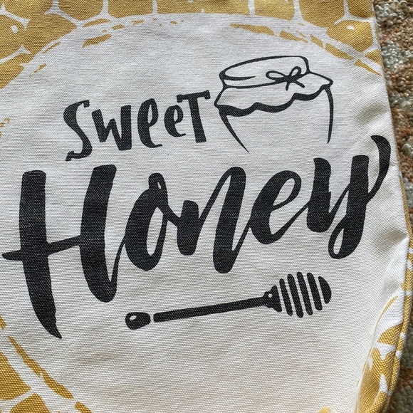 Sweet Honey Honeycomb Printed Cotton Canvas Tote Bag Perfect For Bee Lovers! - Picture 2 of 10